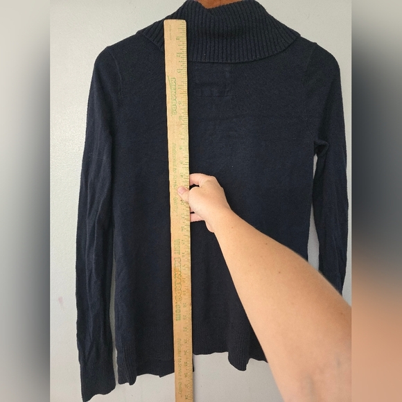 Hollister Sweater Womens Medium Navy Blue Pockets Mock Neck Preppy - Picture 9 of 9